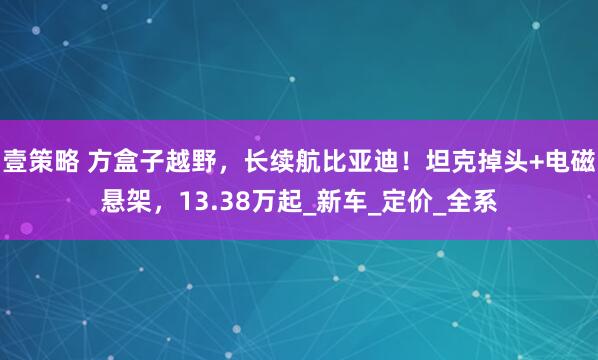 壹策略 方盒子越野，长续航比亚迪！坦克掉头+电磁悬架，13.38万起_新车_定价_全系
