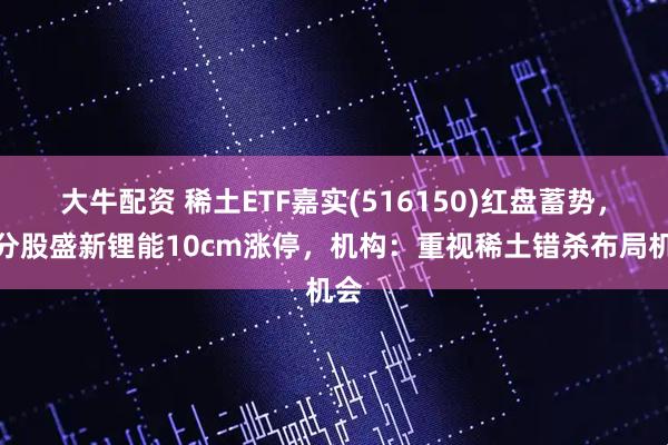 大牛配资 稀土ETF嘉实(516150)红盘蓄势，成分股盛新锂能10cm涨停，机构：重视稀土错杀布局机会